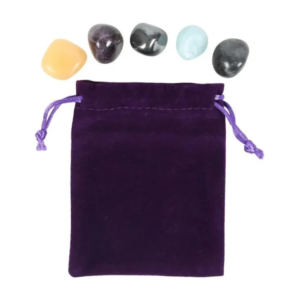 Aquarius Crystal Tumblestone Set -vesimiehen luonnonkivi lahjapakkaus