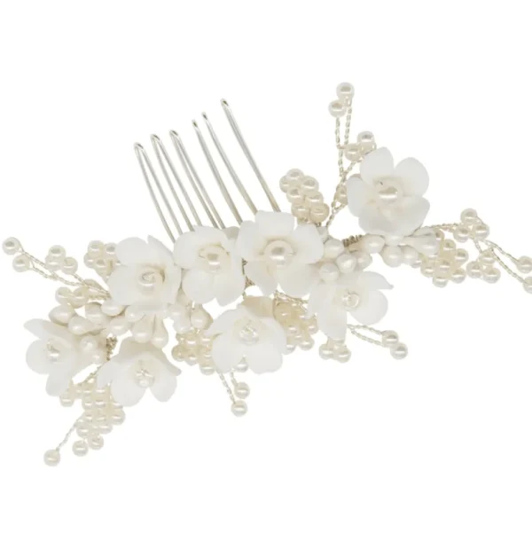ATHENA BRIDAL | Alice -kukkakoristeinen muotoiltava hiuskoru (hopea)