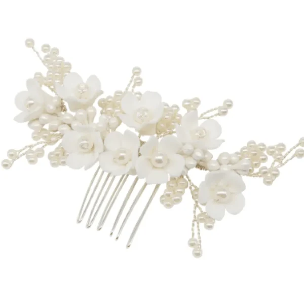 ATHENA BRIDAL | Alice -kukkakoristeinen muotoiltava hiuskoru (hopea)