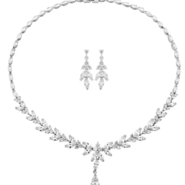 ATHENA BRIDAL | Classic Necklace Set -klassinen kristallikorusetti