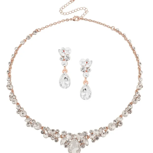 ATHENA BRIDAL | Crystal Enchantment Set -ruusukultainen korusetti