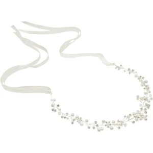 ATHENA BRIDAL | Eva -helmikoristeinen muotoiltava hiusköynnös (hopea)
