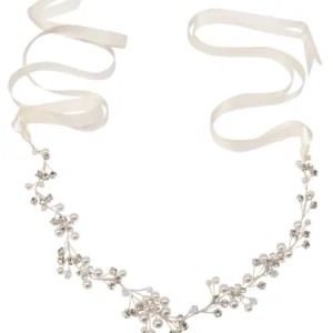 ATHENA BRIDAL | Eva -helmikoristeinen muotoiltava hiusköynnös (hopea)