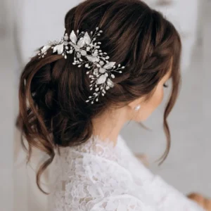 ATHENA BRIDAL | Felicia -helmikoristeinen muotoiltava hiuskoru (hopea)