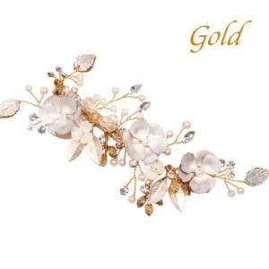 ATHENA BRIDAL | Fleur -kukkakoristeinen hiuskoru klipsillä (shampanja)