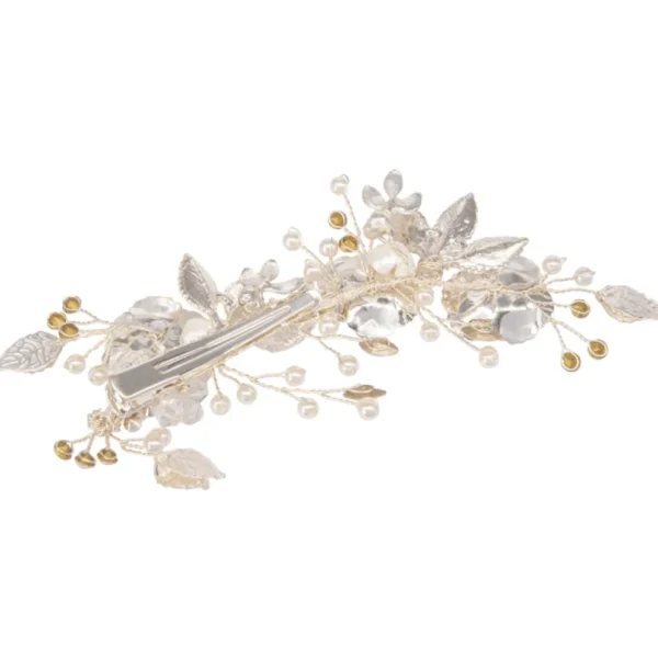 ATHENA BRIDAL | Fleur -kukkakoristeinen hiuskoru klipsillä (hopea)