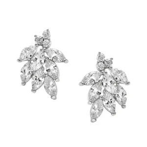 ATHENA BRIDAL | Helene -kristallikoristeiset nappikorvakorut (hopea)