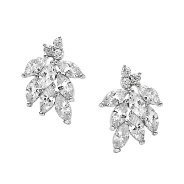 ATHENA BRIDAL | Helene -kristallikoristeiset nappikorvakorut (hopea)