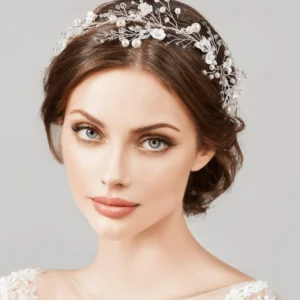 ATHENA BRIDAL | Hermine -helmikoristeinen muotoiltava hiuskoru (hopea)