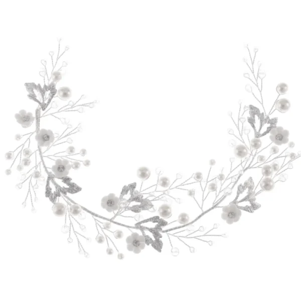 ATHENA BRIDAL | Hermine -helmikoristeinen muotoiltava hiuskoru (hopea)