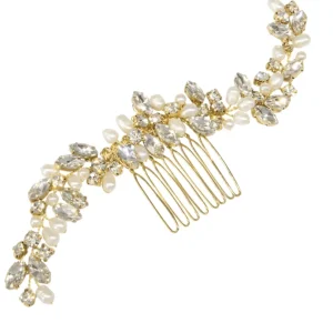 ATHENA BRIDAL | Liliane -helmikoristeinen hiuskoriste (kulta)