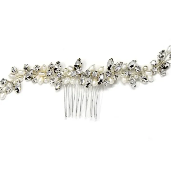 ATHENA BRIDAL | Liliane -helmikoristeinen hiuskoriste (hopea)