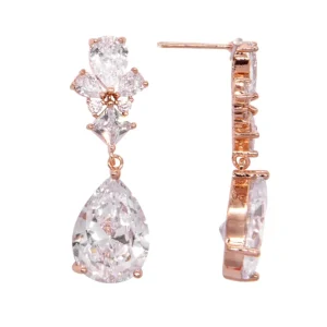ATHENA BRIDAL | Luxury Sara Earrings -ruusukultaiset pisarakorvakorut