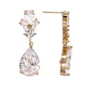 ATHENA BRIDAL | Luxury Sara Earrings -kullanväriset pisarakorvakorut