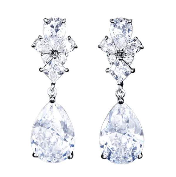 ATHENA BRIDAL | Luxury Sara Earrings -hopeanväriset pisarakorvakorut