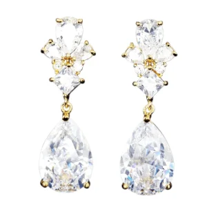 ATHENA BRIDAL | Luxury Sara Earrings -kullanväriset pisarakorvakorut
