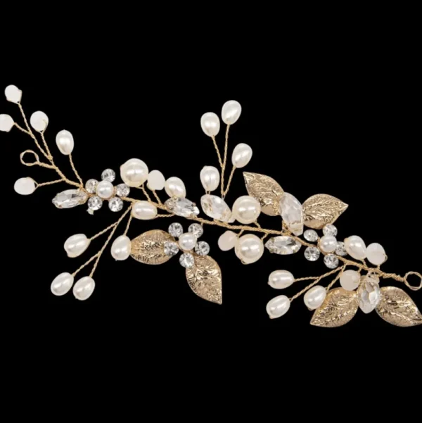 ATHENA BRIDAL | Martine -helmikoristeinen muotoiltava hiuskoru (kulta)