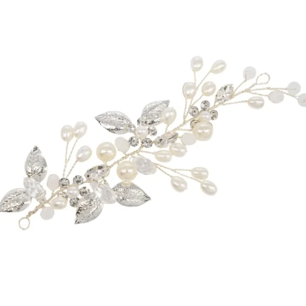 ATHENA BRIDAL | Martine -helmikoristeinen muotoiltava hiuskoru (hopea)
