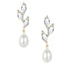 ATHENA BRIDAL | Émelie -kristallikoristeiset helmikorvakorut (kulta)