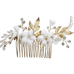 ATHENA BRIDAL | Nadine -kukkakoristeinen hiuskoru (kulta)