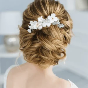 ATHENA BRIDAL | Noémie -kukkakoristeinen hiuskoru (kulta)
