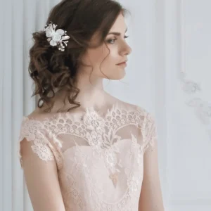 ATHENA BRIDAL | Ophélie -kukkakoristeinen hiuskoru (shampanja kulta)