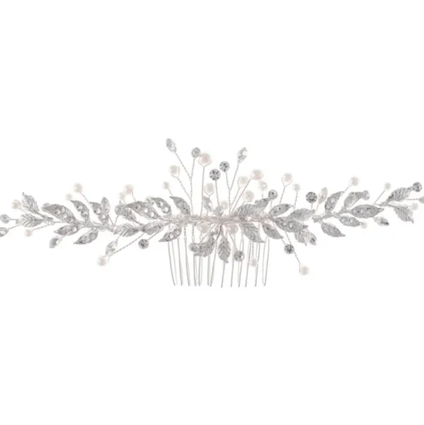 ATHENA BRIDAL | Rénee -helmikoristeinen muotoiltava hiuskoru (hopea)
