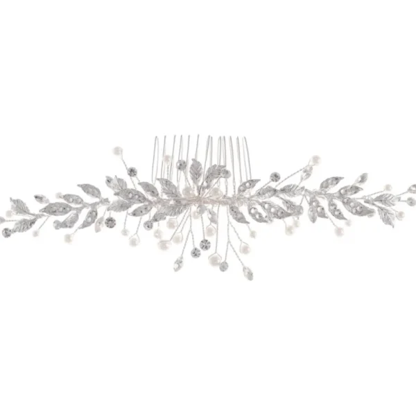 ATHENA BRIDAL | Rénee -helmikoristeinen muotoiltava hiuskoru (hopea)
