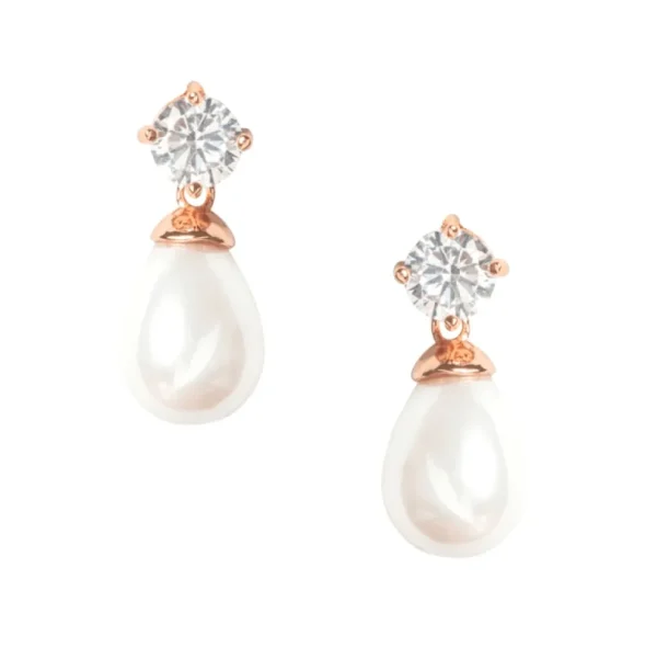 ATHENA BRIDAL | Rosegold Pearl Set -kristallikorusetti helmipisaralla