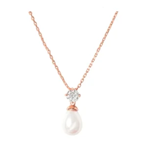 ATHENA BRIDAL | Rosegold Pearl Set -kristallikorusetti helmipisaralla
