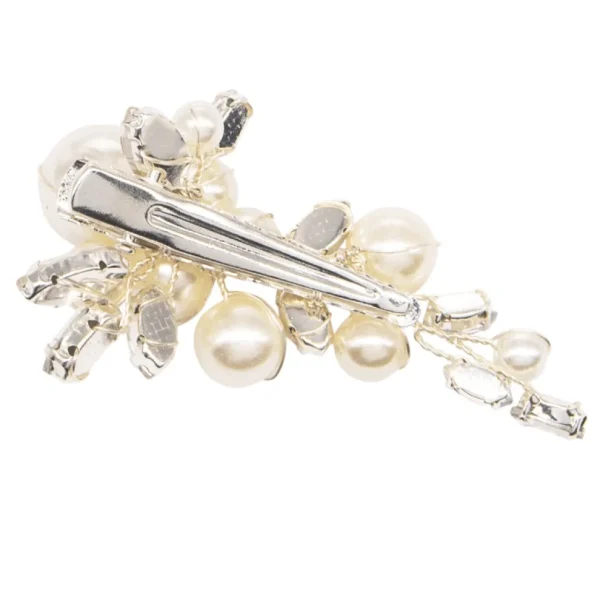 ATHENA BRIDAL | Stéphanie -helmikoristeinen hiuskoru klipsillä (hopea)