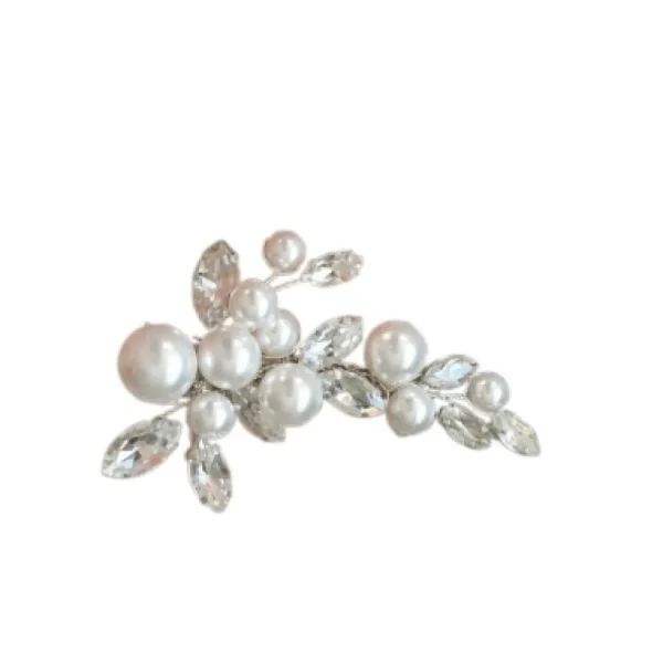 ATHENA BRIDAL | Stéphanie -helmikoristeinen hiuskoru klipsillä (hopea)