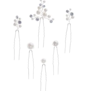 ATHENA BRIDAL | Valérie -kuuden hiuskoristeen pakkaus (hopea)