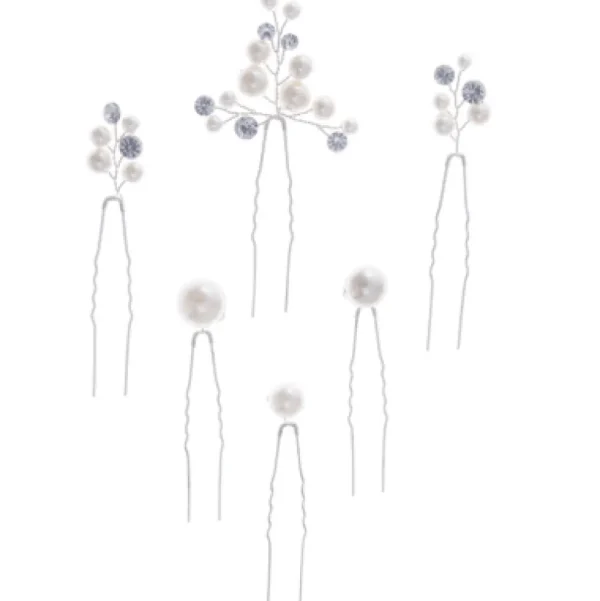 ATHENA BRIDAL | Valérie -kuuden hiuskoristeen pakkaus (hopea)