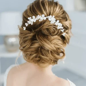 ATHENA BRIDAL | Zoe -kukkakoristeinen hiuskorupakkaus (hopea)