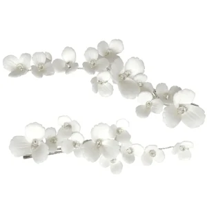 ATHENA BRIDAL | Zoe -kukkakoristeinen hiuskorupakkaus (hopea)
