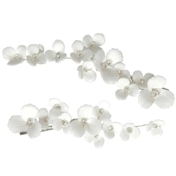 ATHENA BRIDAL | Zoe -kukkakoristeinen hiuskorupakkaus (hopea)