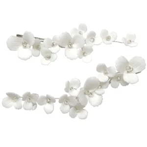 ATHENA BRIDAL | Zoe -kukkakoristeinen hiuskorupakkaus (hopea)