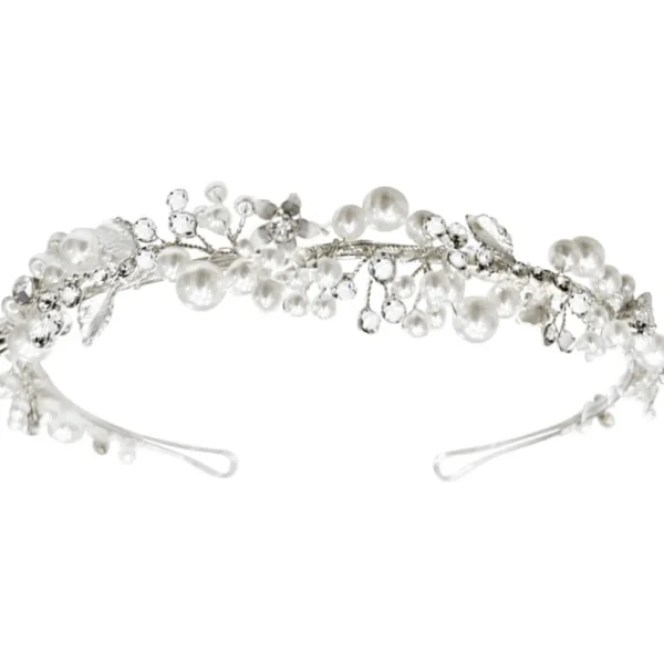 ATHENA BRIDAL, Annabella -hopeinen juhlapanta helmin ja kristallein