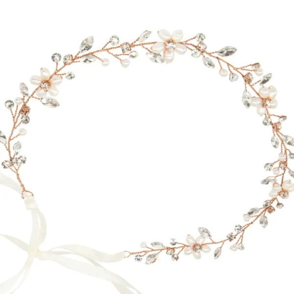 ATHENA BRIDAL, Édith Pearl Vine- ruusukultainen helmihiuskoriste