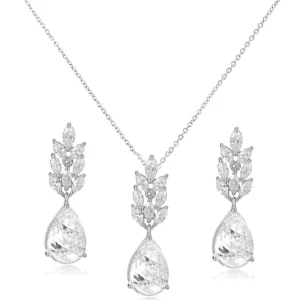 ATHENA BRIDAL | Tiffany Necklace Set -kristallikorusetti pisaralla