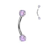 Bananabell/kaareva tappi 1,2mm -Titanium Opal Barbell in Purple