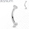 Bananabell/kaareva tappi 1,2mm | Titanium CZ Curved Barbell