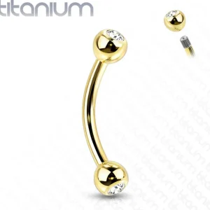Bananabell/kaareva tappi 1,2mm | Titanium Double Gem Curved Barbell