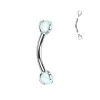 Bananabell/kaareva tappi 1,2mm -Titanium Opal Barbell in White