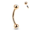Bananabell/kaareva tappi 1,2mm -Titanium Curved Barbell in Rosegold