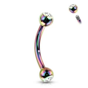 Bananabell/kaareva tappi 1,2mm -Titanium Curved Barbell in Multicolor