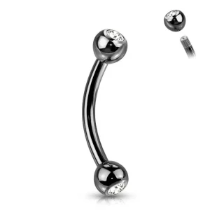Bananabell/kaareva tappi 1,2mm -Titanium Curved Barbell in Black