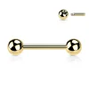Barbell/kielikoru, Implant Grade Titanium Barbell in Gold