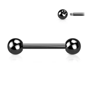 Barbell/kielikoru, Implant Grade Titanium Barbell in Black